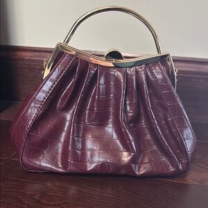 Madison West Maroon Crossbody Bag
